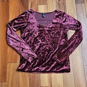 Rue21 Velvet Long Sleeve Top - Burgundy